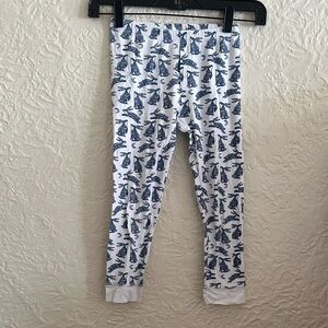 Roller Rabbit White Blue Bunny Rabbit Pattern Pajama PANTS BOTTOMS Kids Girls 8